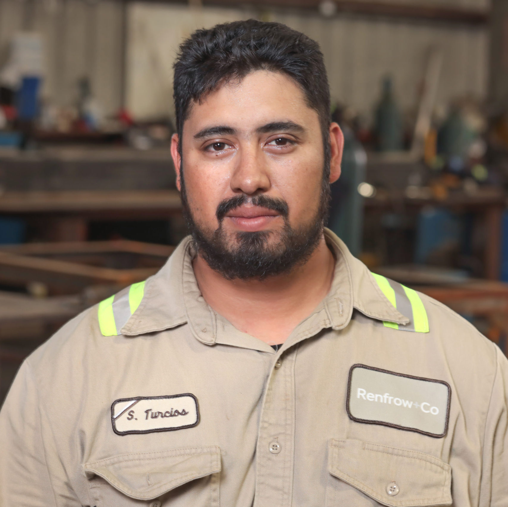 Portrait of Salvador Turcios, Field Manager at Renfrow+Co, overseeing on-site operations for custom fabrication projects in Houston