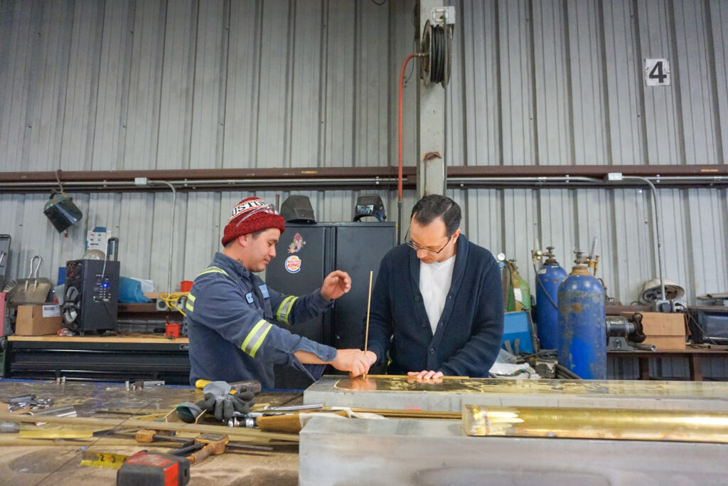 RCO Team Members Fabricating the Modular Shelving